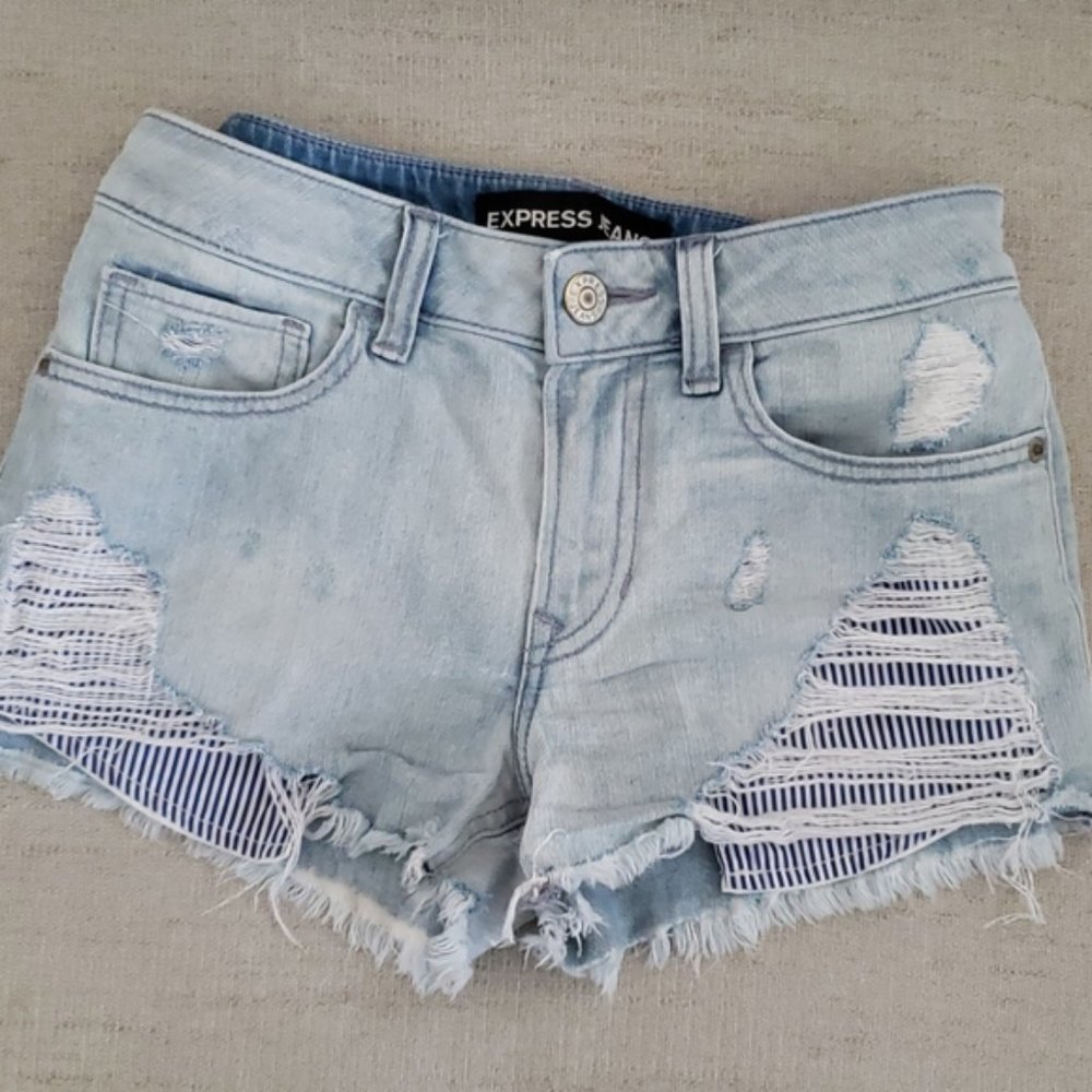 Express Cut Off Distressed Jean Shorts